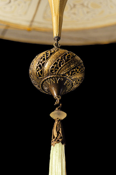 Fortuny Scheherazade 2 tiers Geometric silk lamp detail