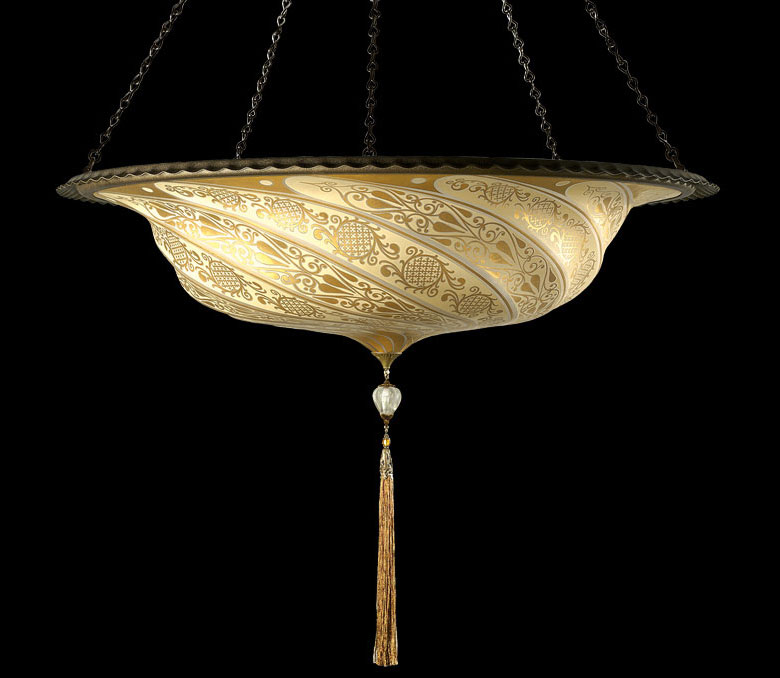 Fortuny Scudo Saraceno gold classic glass lamp