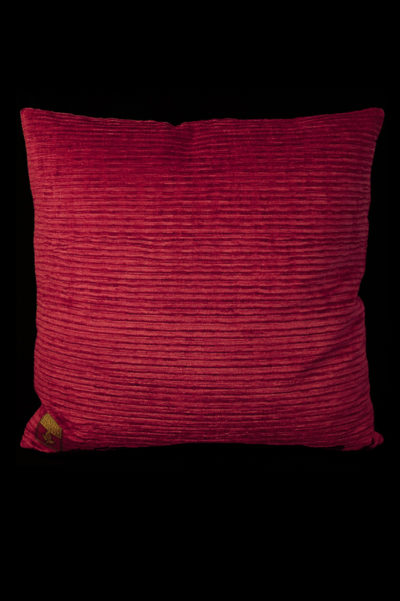 Fortuny Mosaico carmine red printed velvet square cushion back