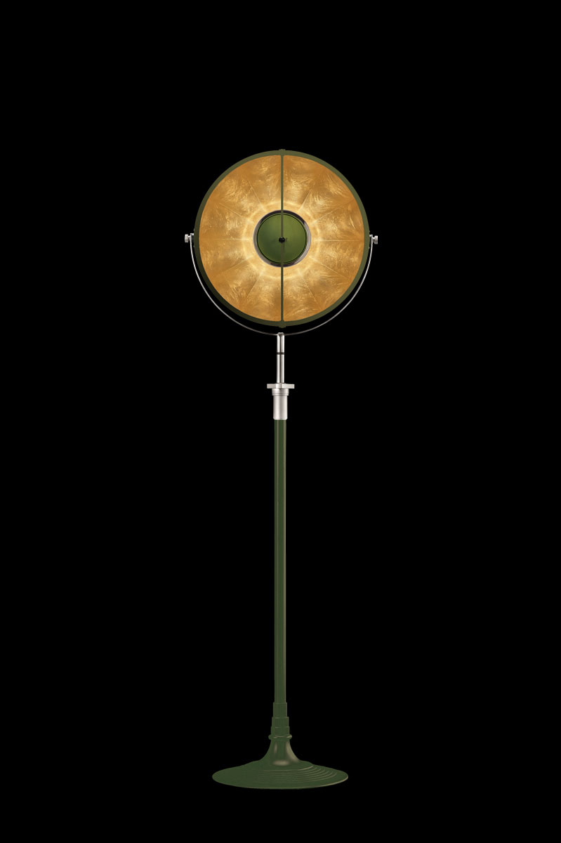 Fortuny Atelier 41 floor lamp pastel green and gold leaf