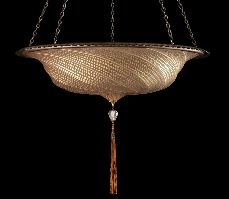 Fortuny Scudo Saraceno glass gold mosaic lamp