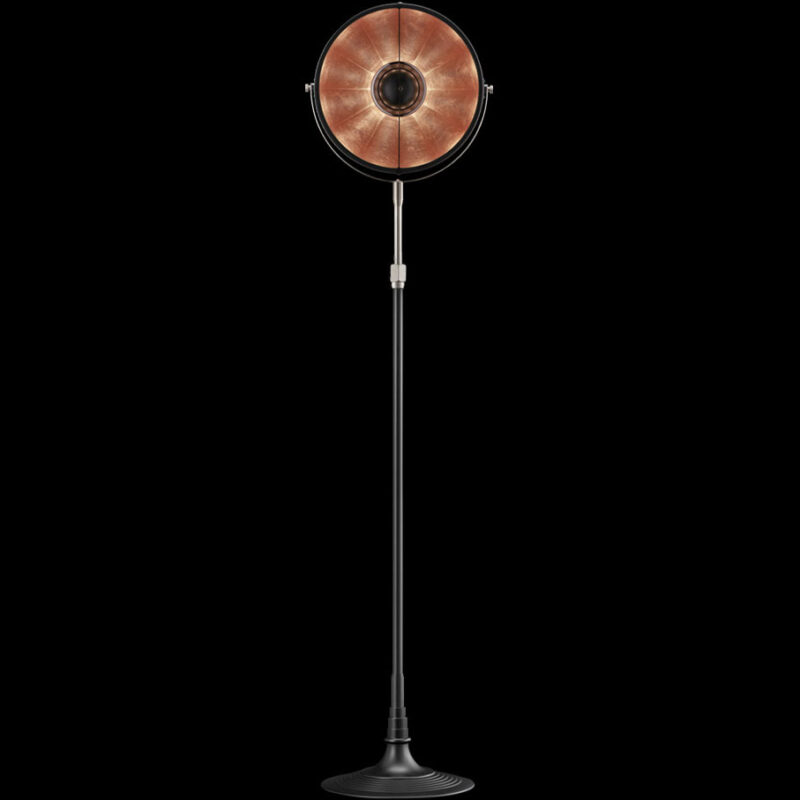 Fortuny floor lamp Atelier 32 black and copper leaf