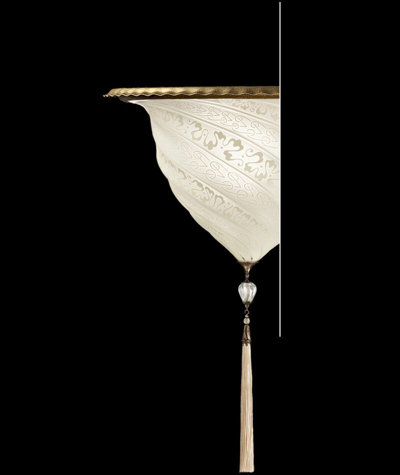 Fortuny Samarkanda wall white glass lamp applique