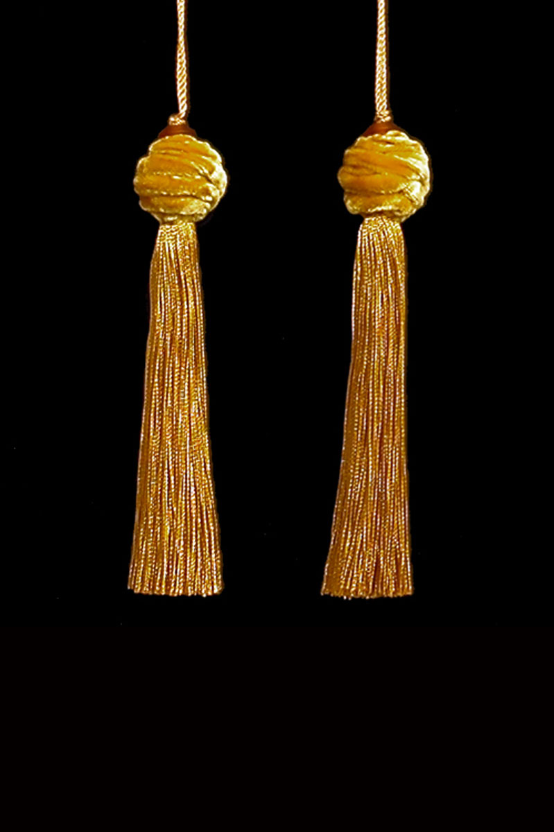 Venetia Studium Turbante couple of  yellow ochred key tassels