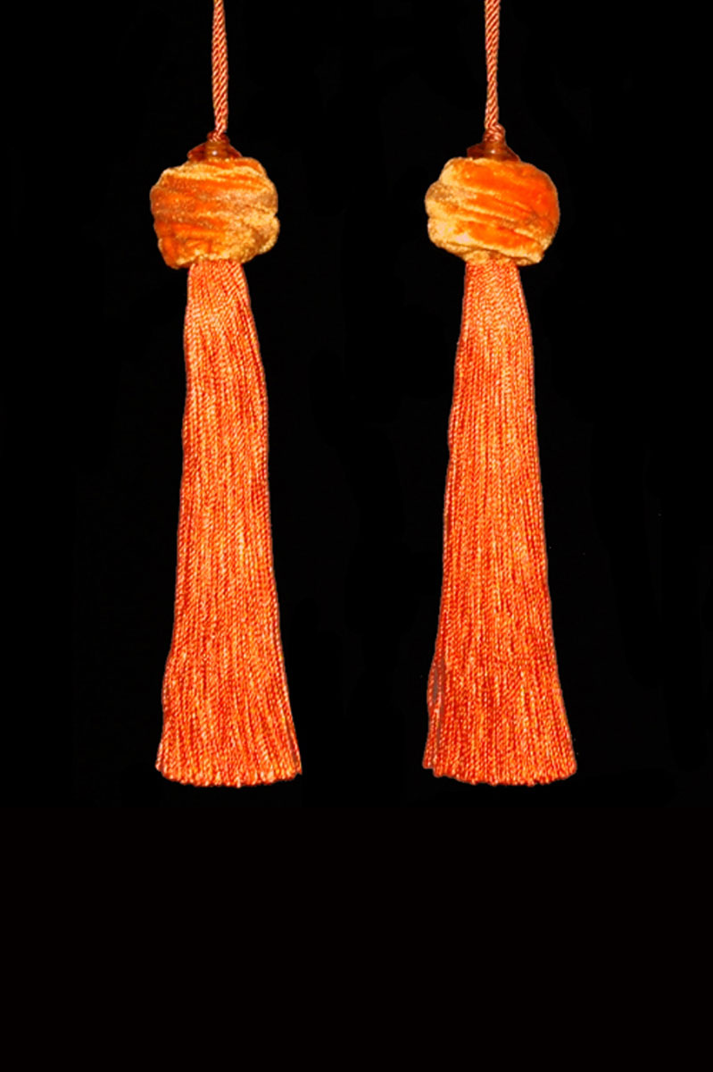 Venetia Studium Turbante couple of orange key tassels