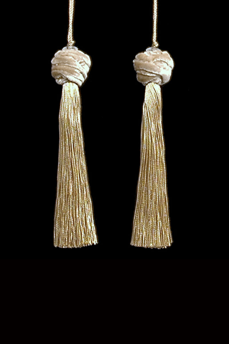 Venetia Studium Turbante couple of golden beige key tassels