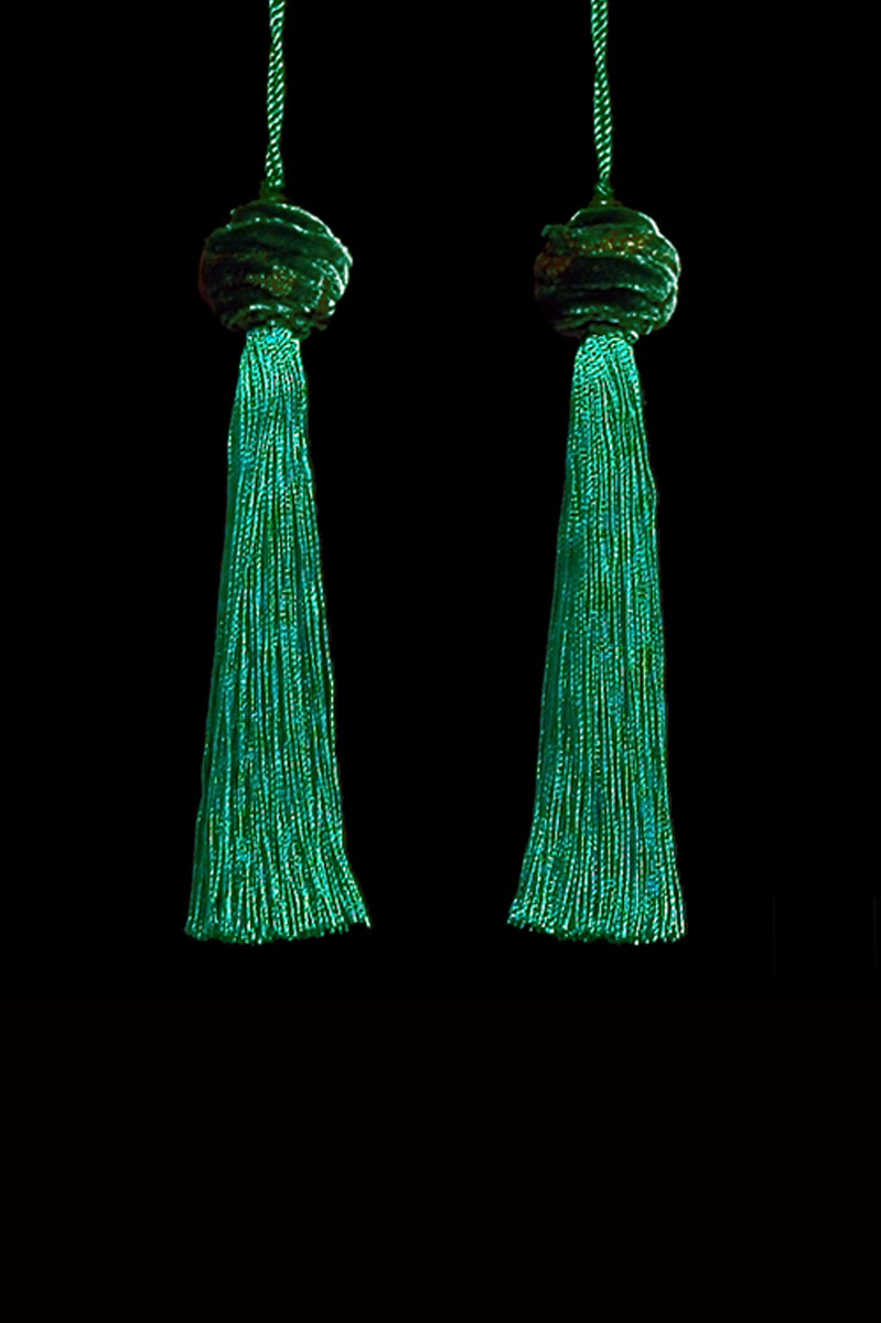 Venetia Studium Turbante couple of malachite  key tassels