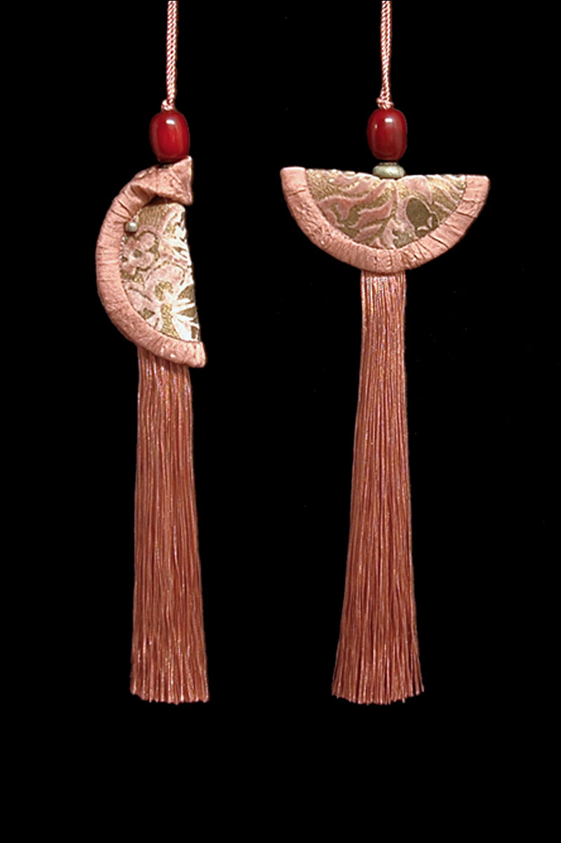 Venetia Studium couple of cork brown Geisha & Samurai key tassels