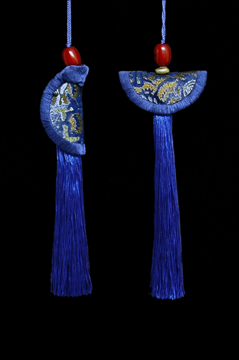 Venetia Studium couple of byzantine blue Geisha & Samurai key tassels
