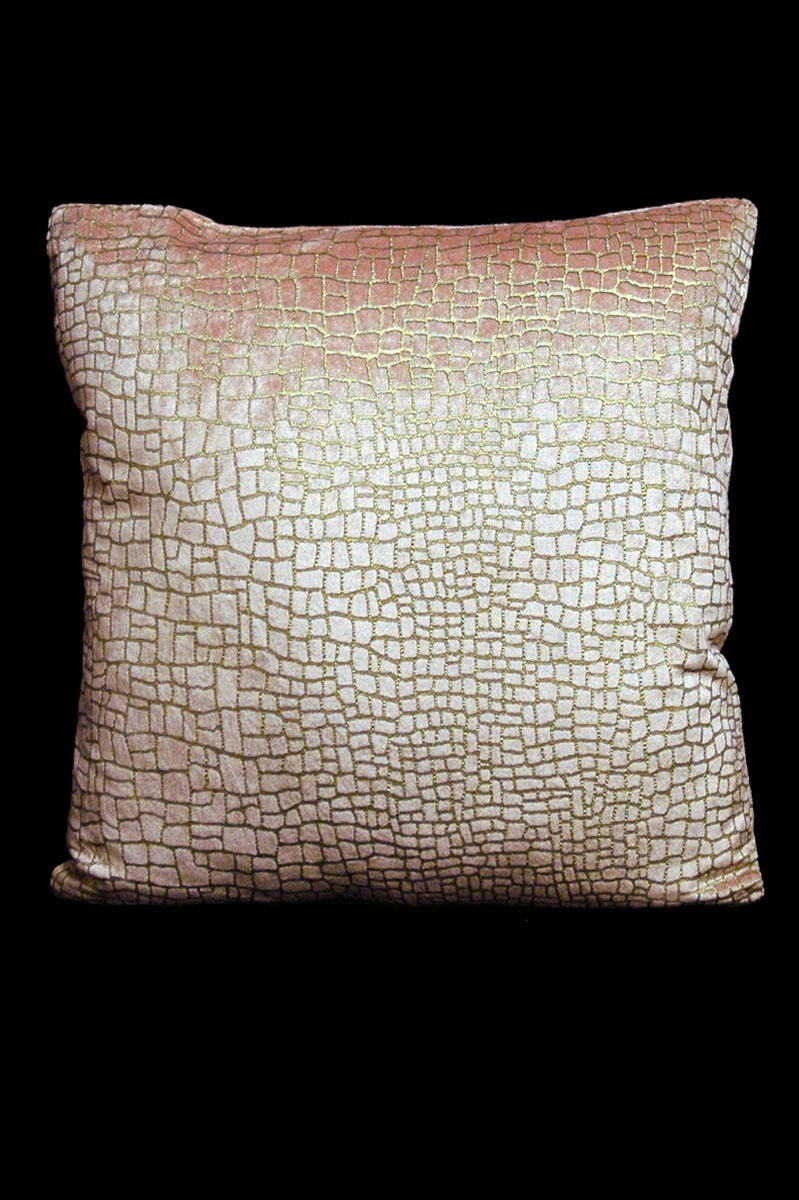 Venetia Studium Mosaico pink printed velvet square cushion front