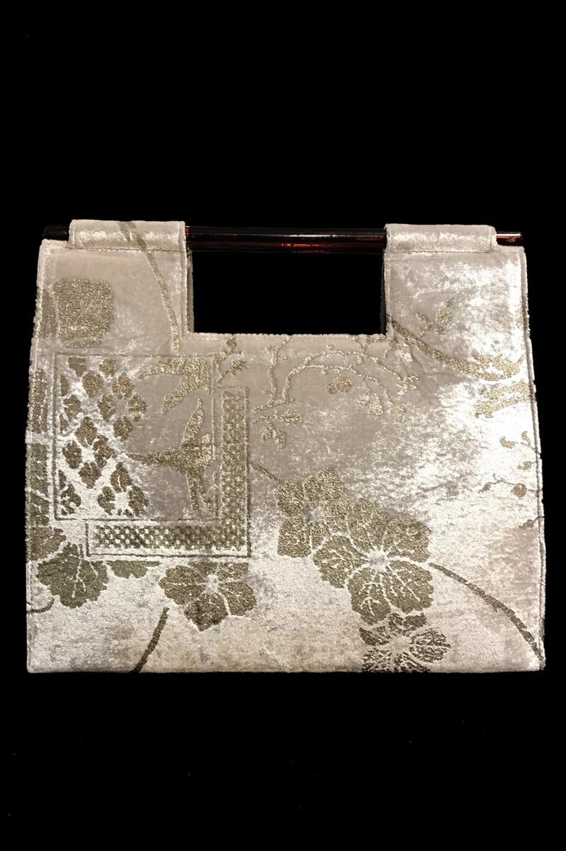Fortuny Aiko dove gray velvet bag