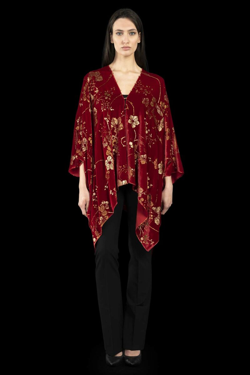 Fortuny printed velvet short evening coat