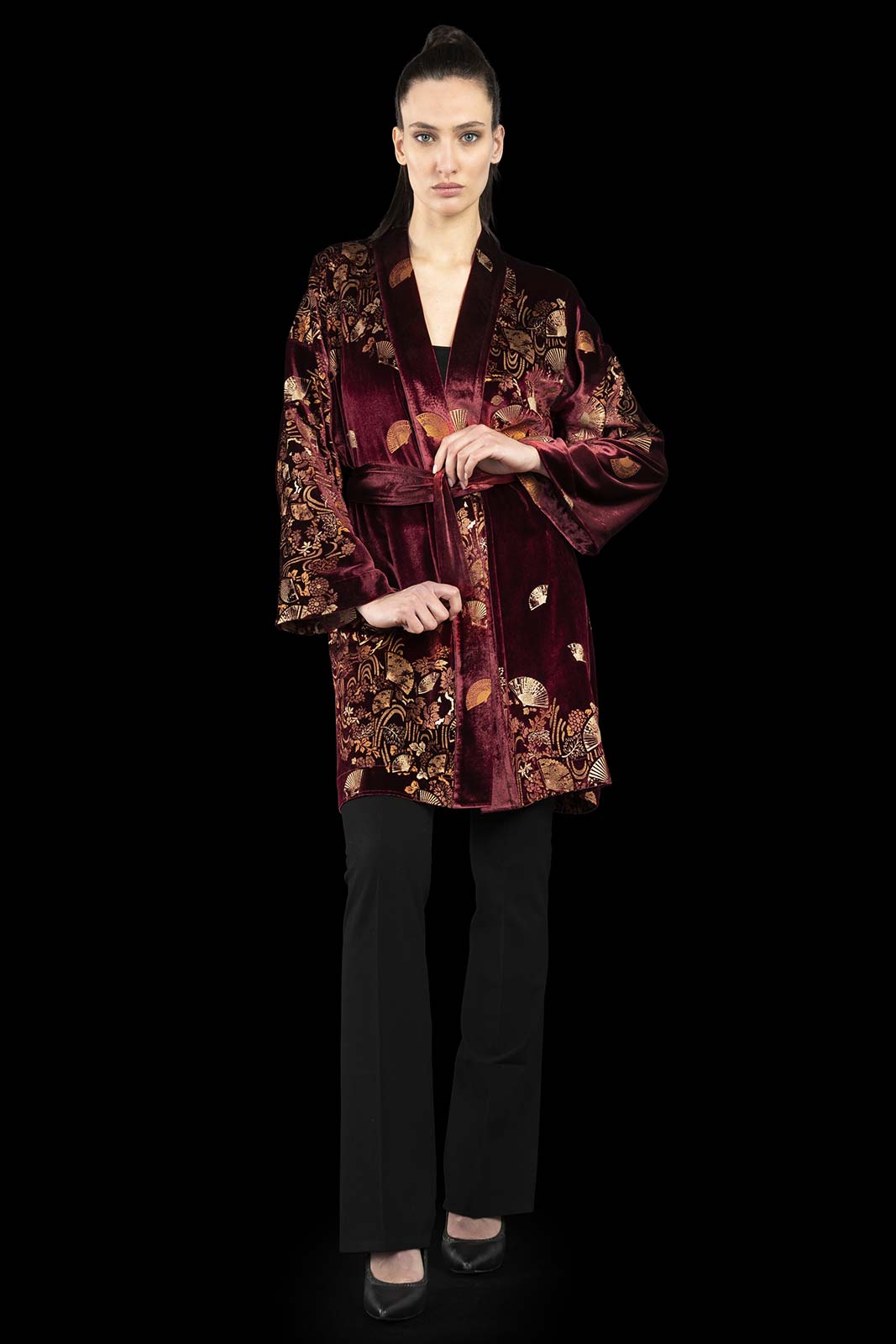Fortuny printed velvet kimono