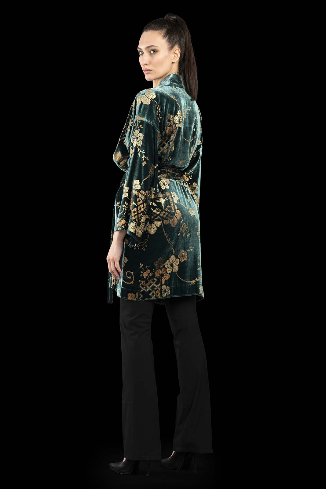 Fortuny printed velvet kimono