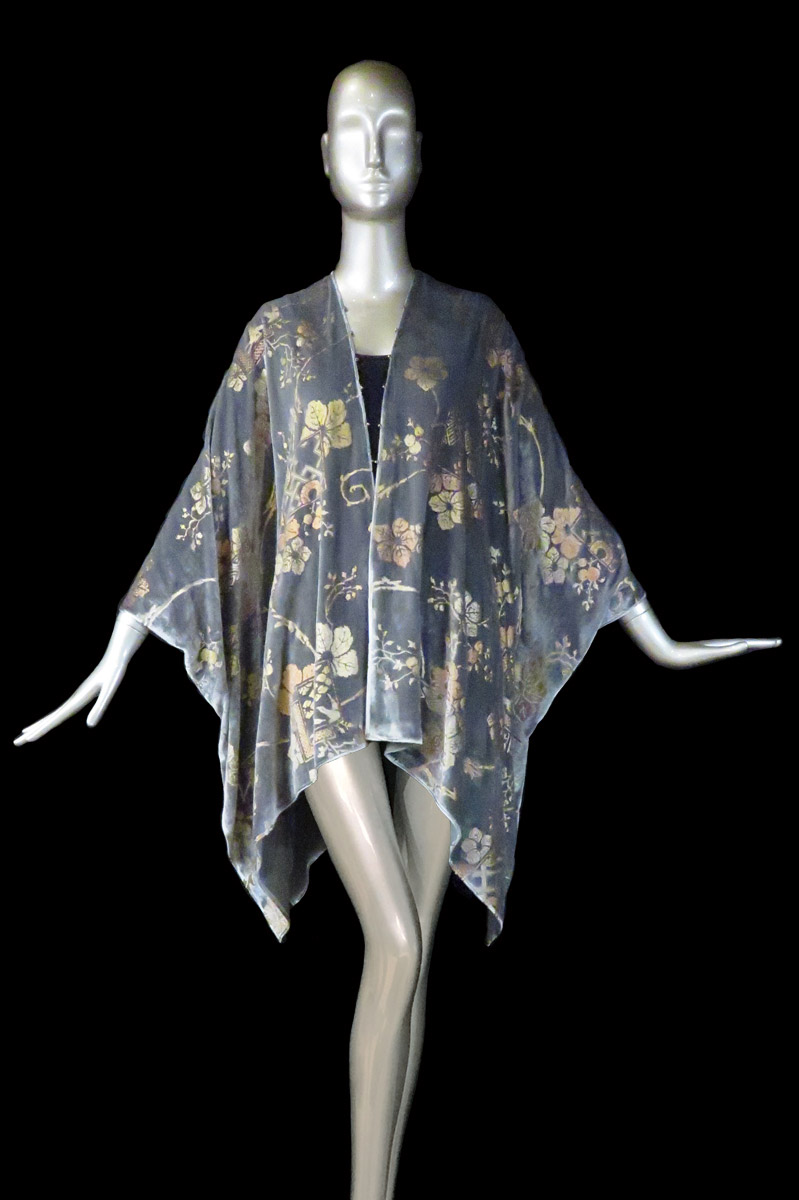 Fortuny printed velvet short evening coat back