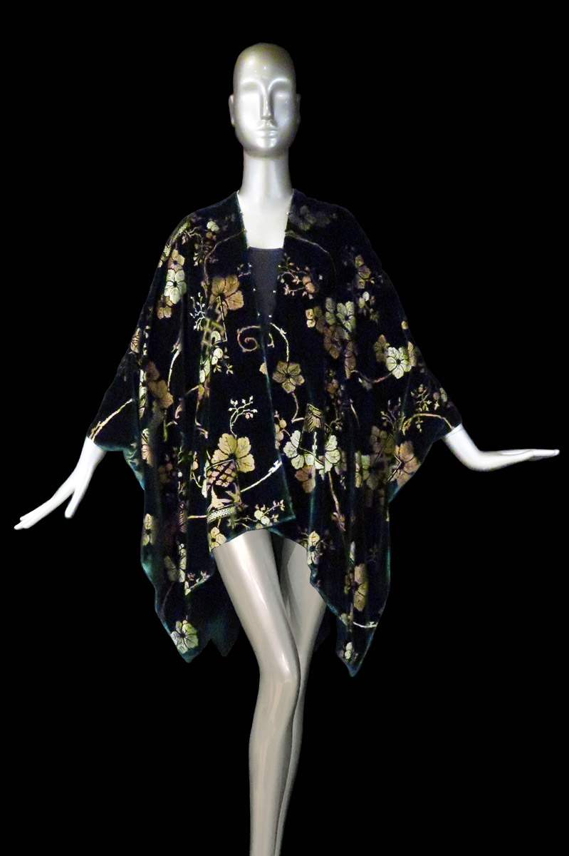 Fortuny printed velvet short evening coat