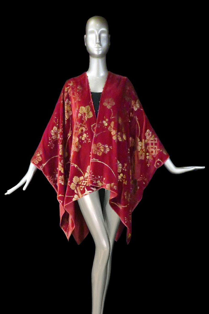 Fortuny printed velvet short evening coat