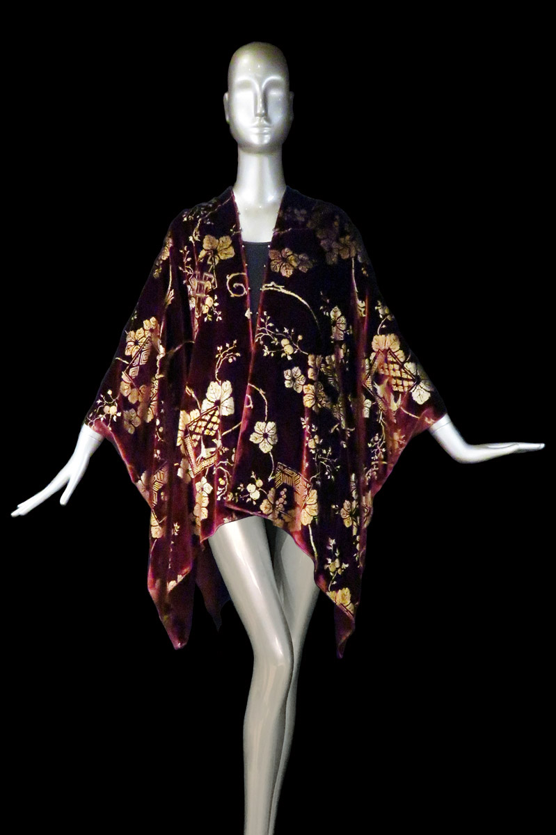 Fortuny printed velvet short evening coat