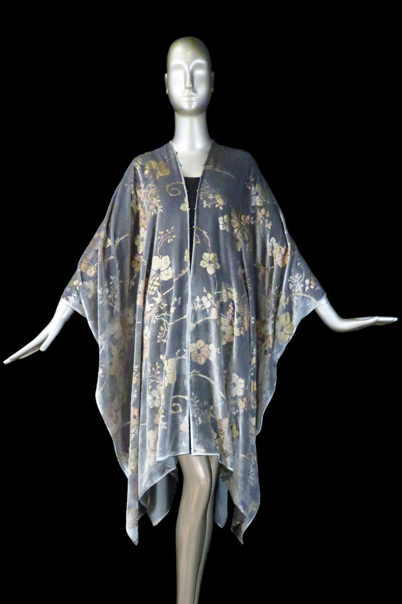 Fortuny printed velvet long evening coat