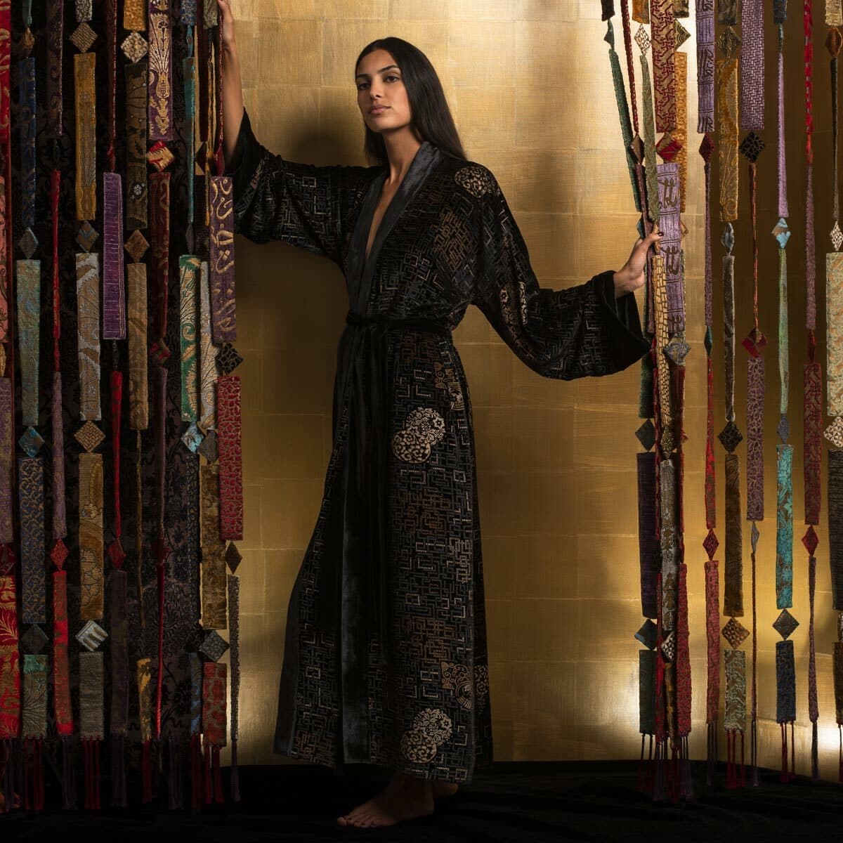 Audrey | Long Kimono Coat - Fortuny