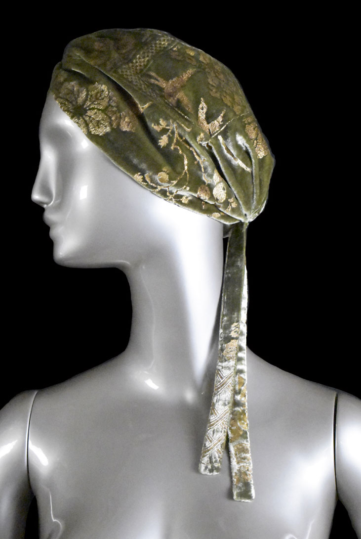 Fortuny printed velvet turban