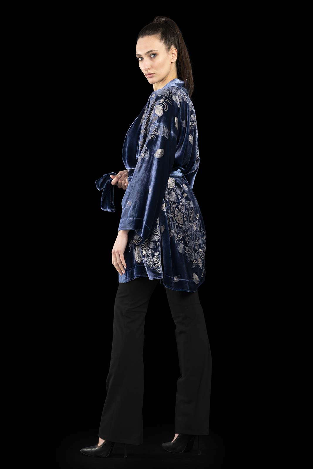 Fortuny printed velvet kimono