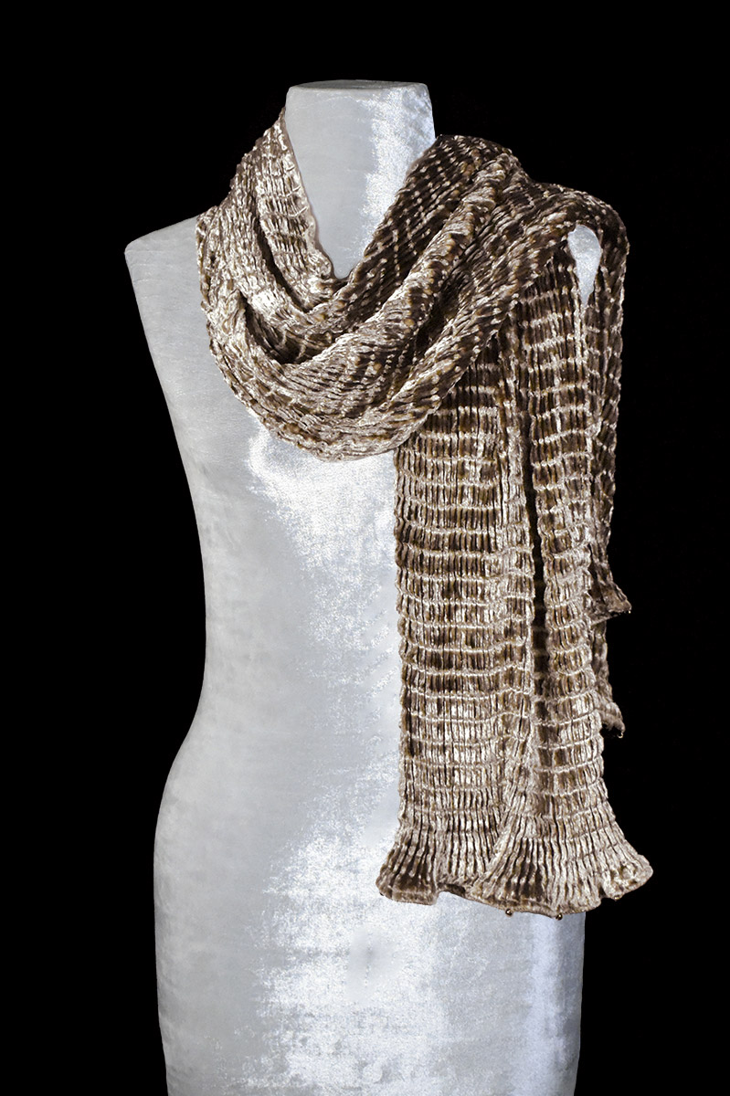 Fortuny pleated velvet scarf