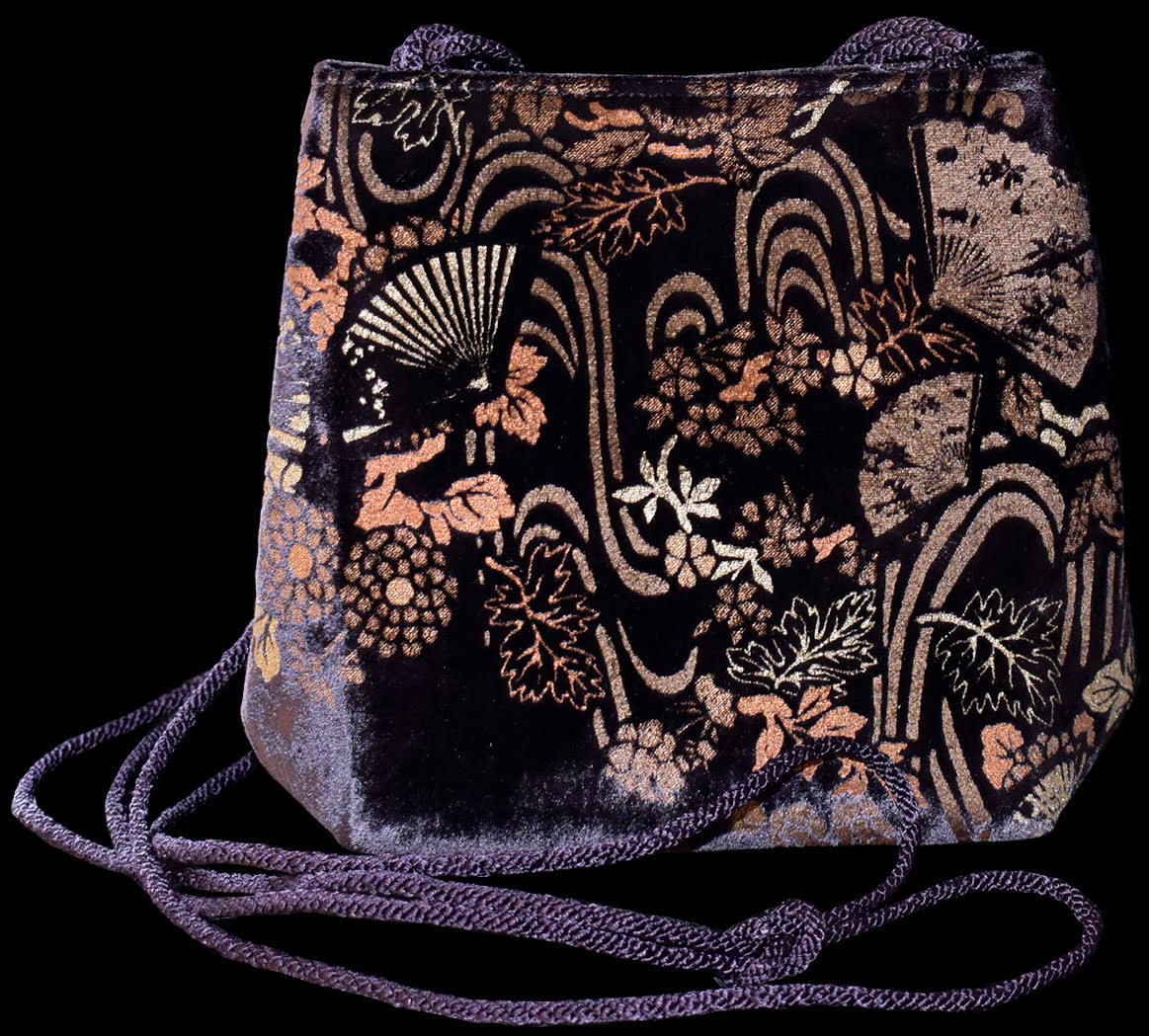 Fortuny Gioia hand printed velvet bag