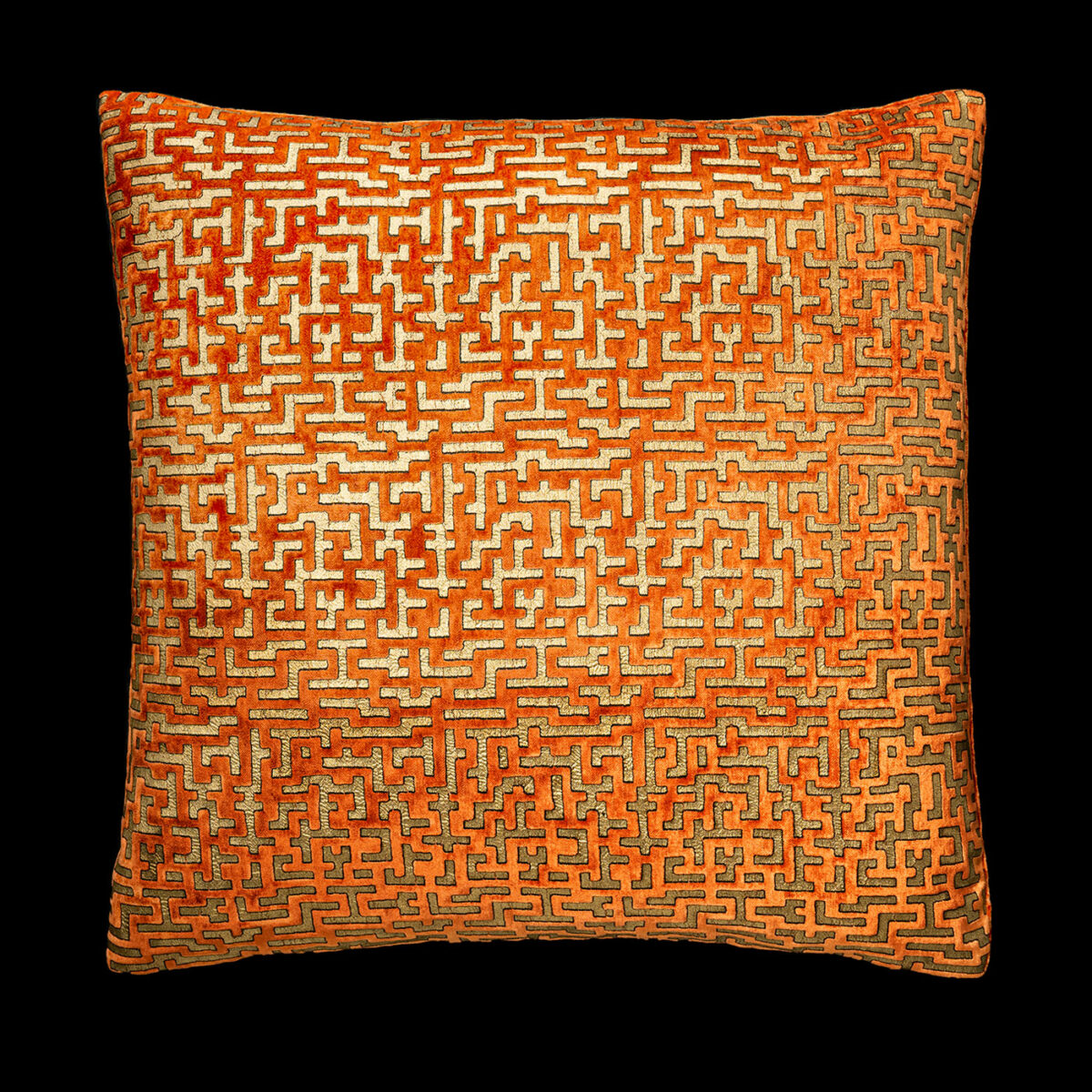 Printed velvet cushion