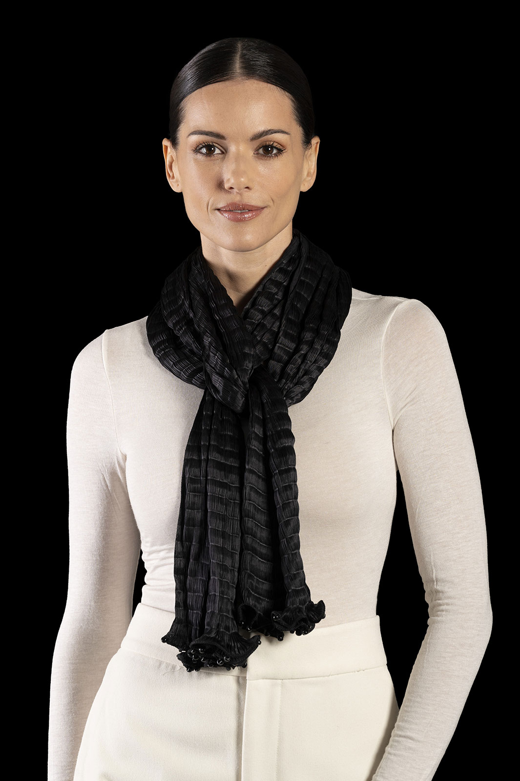 Fortuny pleated silk scarf